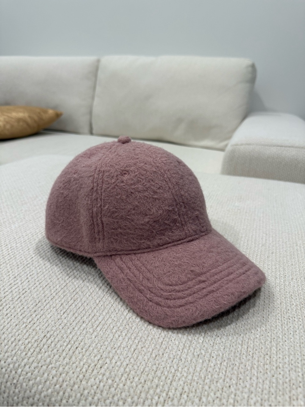 Soft Fuzzy Mauve Baseball Cap
